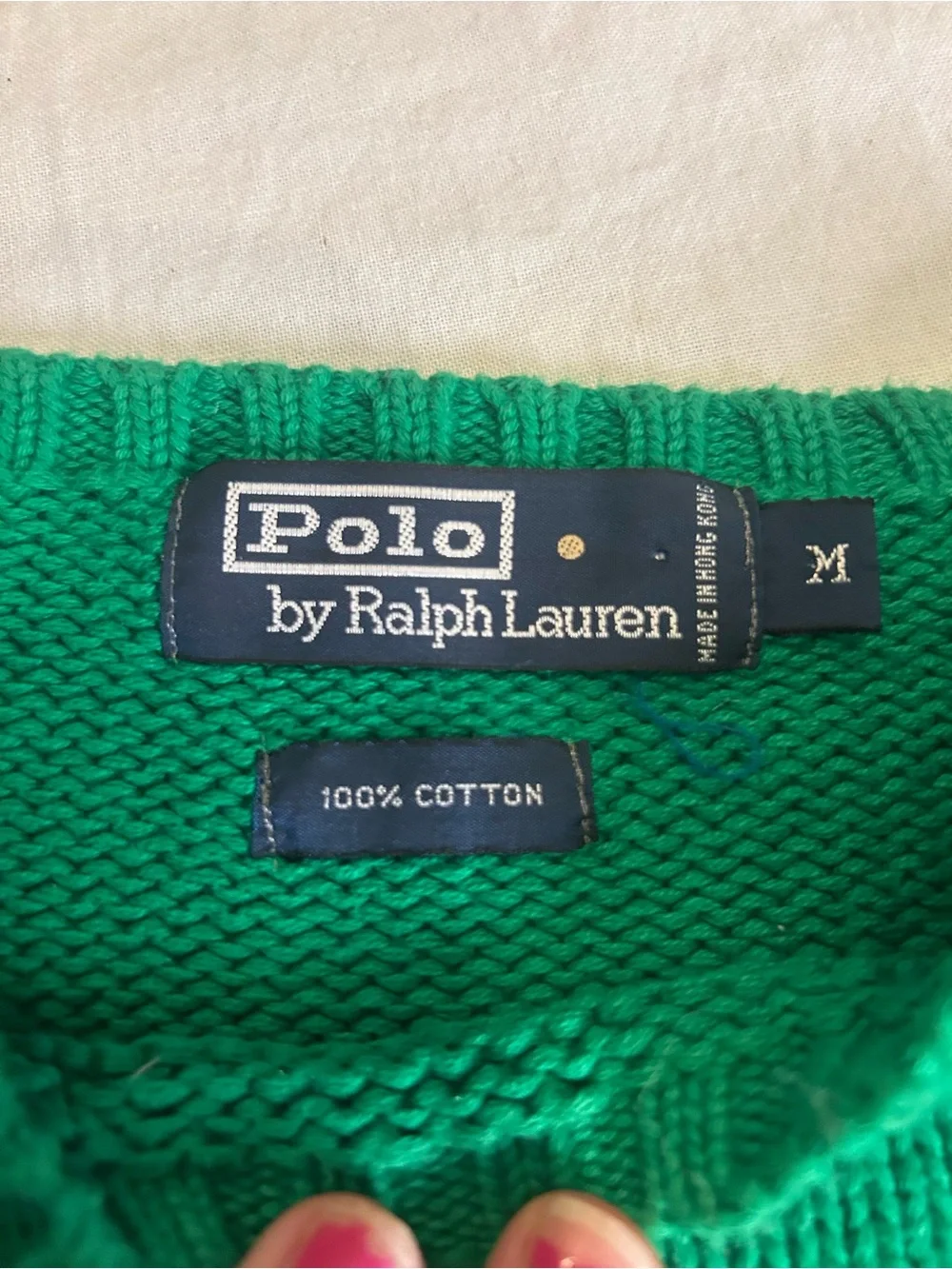 VINTAGE 90s POLO RALPH LAUREN HEAVY KNIT COTTON SWEATER